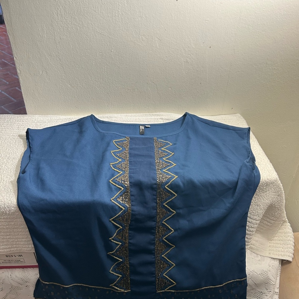 Kut from the kloth Elegant Blue Blouse sleeveless Sz XS - Picture 3 of 6